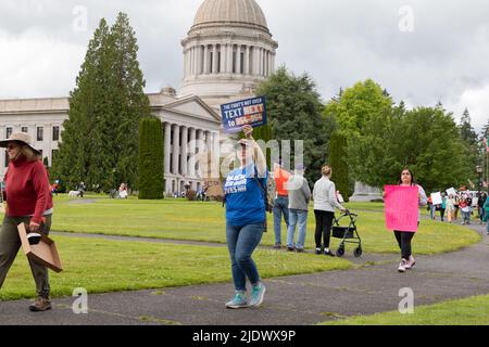 Olimpia, Washington, USA, 11. Juni 2022, Marsch für unser Leben zur Waffenkontrolle, in der Hauptstadt des Bundesstaates Washington Stockfoto