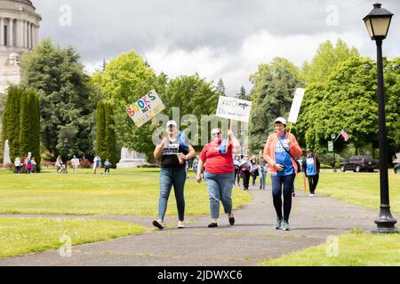 Olimpia, Washington, USA, 11. Juni 2022, Marsch für unser Leben zur Waffenkontrolle, in der Hauptstadt des Bundesstaates Washington Stockfoto