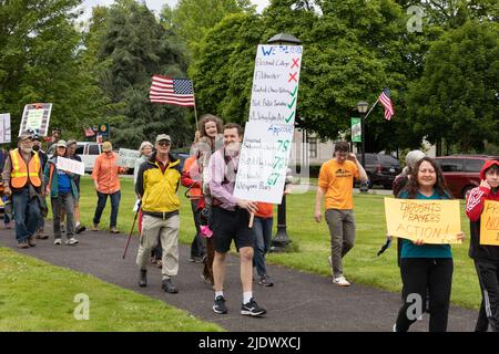 Olimpia, Washington, USA, 11. Juni 2022, Marsch für unser Leben zur Waffenkontrolle, in der Hauptstadt des Bundesstaates Washington Stockfoto