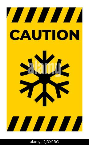 Dreieck Warnschild mit Schneeflocke-Symbol isolieren auf weißem Hintergrund, Vektor-Illustration EPS.10 Stock Vektor