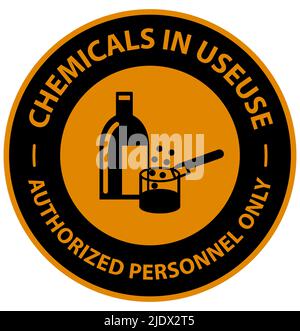 Warnung: Symbol Für Verwendete Chemikalien Auf Weißem Hintergrund Stock Vektor