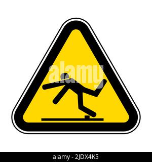 Vorsicht vor Stolpergefahr Symbol auf weißem Hintergrund isolieren, Vektorgrafik EPS.10 Stock Vektor