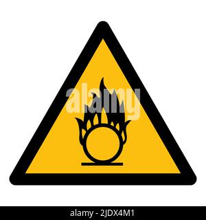 Vorsicht oxidierende Substanz Symbol isolieren auf weißem Hintergrund, Vektor-Illustration EPS.10 Stock Vektor