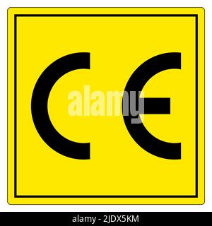 CE-Zeichen-Symbol, Vektorgrafik, Isolieren auf weißem Hintergrund Etikett .EPS10 Stock Vektor