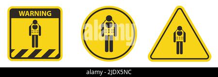 Symbol tragen Lebensjacke isolieren auf weißem Hintergrund, Vektor-Illustration EPS.10 Stock Vektor