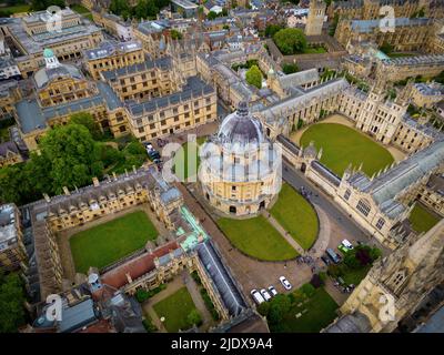 Christ Church College - Oxford University von oben Stockfoto