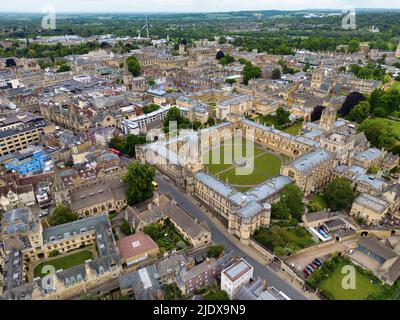 Christ Church College - Oxford University von oben Stockfoto