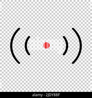 Radiowellen-Symbol auf transparentem Hintergrund isoliert. Live-Streaming oder Live-Übertragung. Bearbeitbarer Vektor. Stock Vektor