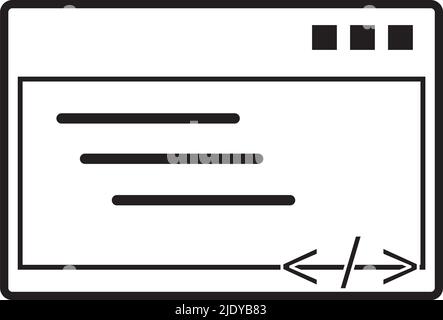 Frontend-Symbol auf weißem Hintergrund. Frontend-Schild. Flacher Stil. Stockfoto