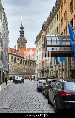 Hilton Dresden Hotel im Stadtzentrum Stockfoto