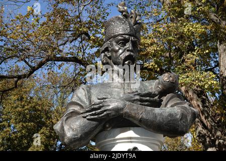 Tschernihiw, Ukraine 7. Oktober 2021: Büste von Ivan Mazepa in der Stadt Tschernihiw Ukraine Stockfoto