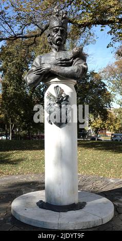 Tschernihiw, Ukraine 7. Oktober 2021: Büste von Ivan Mazepa in der Stadt Tschernihiw Ukraine Stockfoto