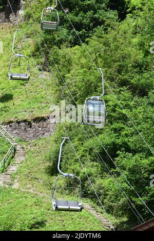 Leerer Sessellift Stockfoto