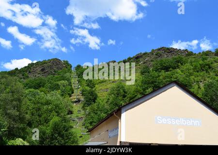 Sessellift in Cochem Stockfoto