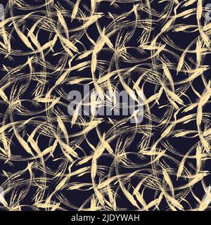 Trendy Set von bunten handbemalten abstrakten Formen auf schwarz. Abstrakte nahtlose geometrische Textur für Tapeten, Webseiten, Oberflächenstrukturen, Textilien, Stock Vektor