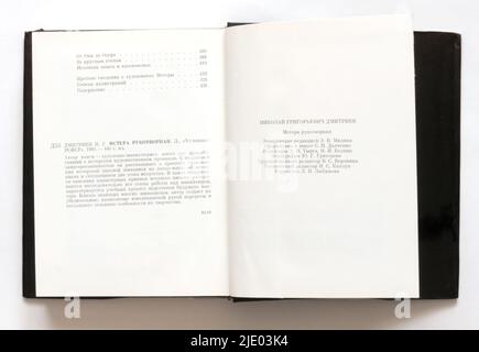 Die Mstyora (oder Mstera) Miniatur (russisch: Мстёрская миниатюра) von Dmitriev, erstmals 1986 in der UdSSR veröffentlicht. Stockfoto