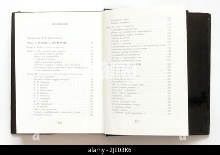 Die Mstyora (oder Mstera) Miniatur (russisch: Мстёрская миниатюра) von Dmitriev, erstmals 1986 in der UdSSR veröffentlicht. Stockfoto