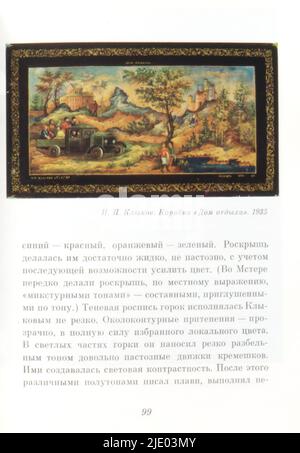 Die Mstyora (oder Mstera) Miniatur (russisch: Мстёрская миниатюра) von Dmitriev, erstmals 1986 in der UdSSR veröffentlicht. Stockfoto