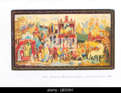 Die Mstyora (oder Mstera) Miniatur (russisch: Мстёрская миниатюра) von Dmitriev, erstmals 1986 in der UdSSR veröffentlicht. Stockfoto