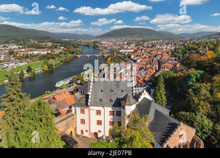 Blick vom Schloss Mildenburg auf die Altstadt von Miltenberg am Main, Unterfranken, Bayern, Deutschland, Miltenberg am Main, Bayern, Deutschland Stockfoto