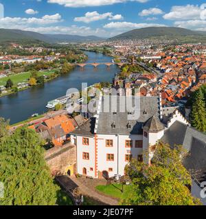 Blick vom Schloss Mildenburg auf die Altstadt von Miltenberg am Main, Unterfranken, Bayern, Deutschland, Miltenberg am Main, Bayern, Deutschland Stockfoto