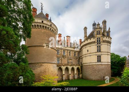 Le Lude, Schloss, château, Gemeinde Le Lude, Departement Sarthe, Region, Pays de la Loire, Frankreich, Architektur, Architektur, Architektur, Bank, ri Stockfoto