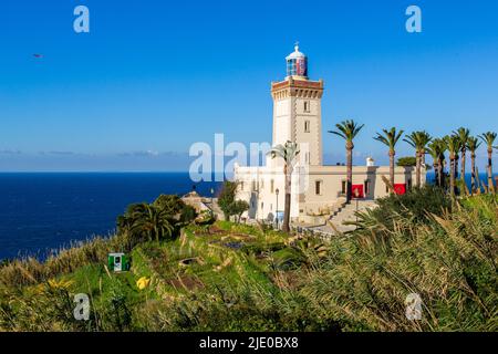 Tanger, Marokko - 21. Januar 2022 : das Zeichen von Cape Spartel in Tanger Stockfoto