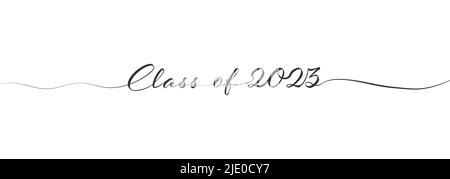 Stilisierte kalligrafische Inschrift Klasse von 2023 in einer Zeile. Einfacher Stil Stock Vektor