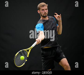 Tennis, Oscar Otte (GER) Action, BOSS Open, Weissenhof, Stuttgart, Baden-Württemberg, Deutschland Stockfoto