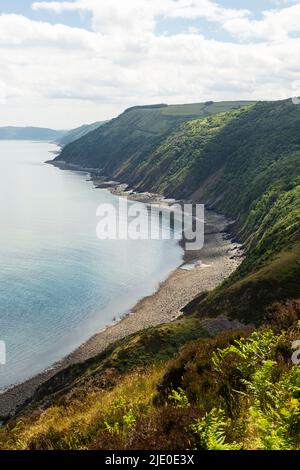 Exmoor, Devon, Blick nach Norden vom Foreland Point. Stockfoto