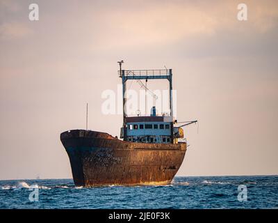 Schiffswrack von MV Demetrios II vor der Küste Zyperns, in der Nähe von Paphos Stockfoto