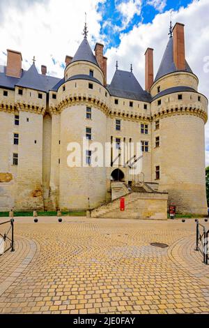 Château de Langeais, ein modisch elegantes gotisches Schloss aus dem 15.. Jahrhundert. Indre-et-Loire, Frankreich. Stockfoto