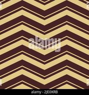 Nahtloser geometrischer Hintergrund für Ihre Designs. Moderne Vektor braun und golden Ornament mit Zickzack. Geometrisches abstraktes Muster Stock Vektor