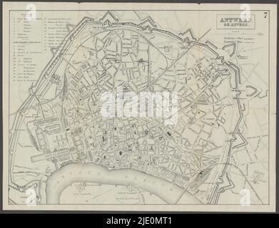 ANTWERPEN. Antwerpen. Anvers. Stadtplan 1882 alte antike Kartenkarte Stockfoto