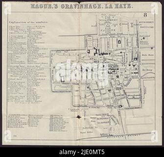 DEN HAAG. Den Haag. 's Gravenhage. Stadtplan 1882 alte antike Kartenkarte Stockfoto