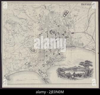 ITALIEN. Neapel. Napoli. Stadtplan 1882 alte antike Karte Stockfoto