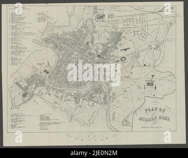 ITALIEN. Rom. Roma. Stadtplan 1882 alte antike Vintage Karte Stockfoto