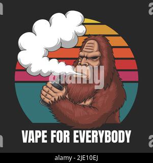 Bigfoot Vape Vektorgrafik Stock Vektor