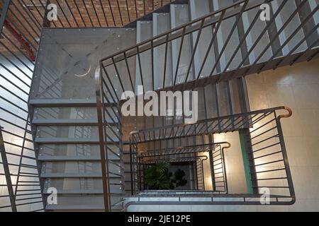 Treppe. 16 Chart Street Engineers Office, London, Großbritannien. Architekt: Ian Chalk Architects , 2022. Stockfoto