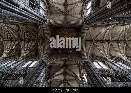 Die atemberaubende Architektur der Westminster Abbey, London Stockfoto