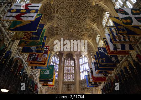 Die atemberaubende Architektur der Westminster Abbey, London Stockfoto