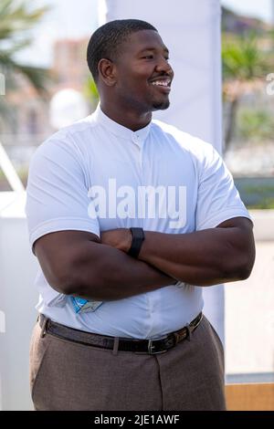 Cannes, Frankreich, 24. Juni 2022, Kelvin Beachum (NFL-Athlet) besuchte mutig und unbeirrt - die NFL verändert ihre Marke beim Cannes Lions Festival - International Festival of Creativity © ifnm press / Alamy Live Stockfoto