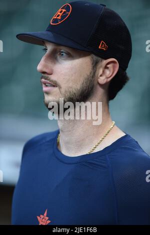 Houston Astros Right Fielder Kyle Tucker (30) vor dem MLB-Spiel zwischen den Houston Astros und den New York Mets am Dienstag, den 21. Juni 2022 zur Minute Stockfoto