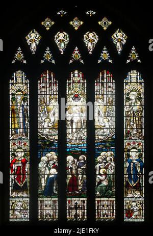 The East Window, St. James Church, Snitterfield, Warwickshire, England, VEREINIGTES KÖNIGREICH Stockfoto