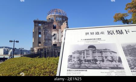 Der Park wurde auf dem Hypozentrum der Atombombe vom 6. August 1945 errichtet Stockfoto