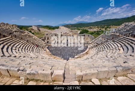 Theater, Überreste der antiken lykischen Stadt Patara, Türkei Stockfoto