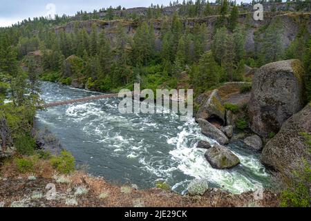 Spokane River im Bundesstaat Washington Stockfoto