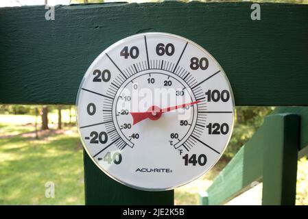 Über 100-Grad-Tag in North Central Florida während rekordbrechender Hitzewelle... Stockfoto