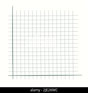 Rasterpapier. Mathematisches Diagramm. Kartesisches Koordinatensystem mit x-Achse, y-Achse. Quadratischer Hintergrund mit farbigen Linien. Geometrisches Muster für die Schule Stock Vektor