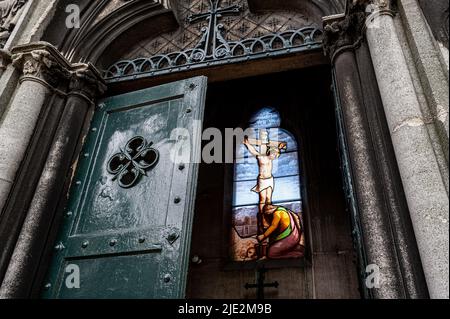 Familiengrab im Friedhof Passy, Paris, Frankreich. 05/2009 Stockfoto